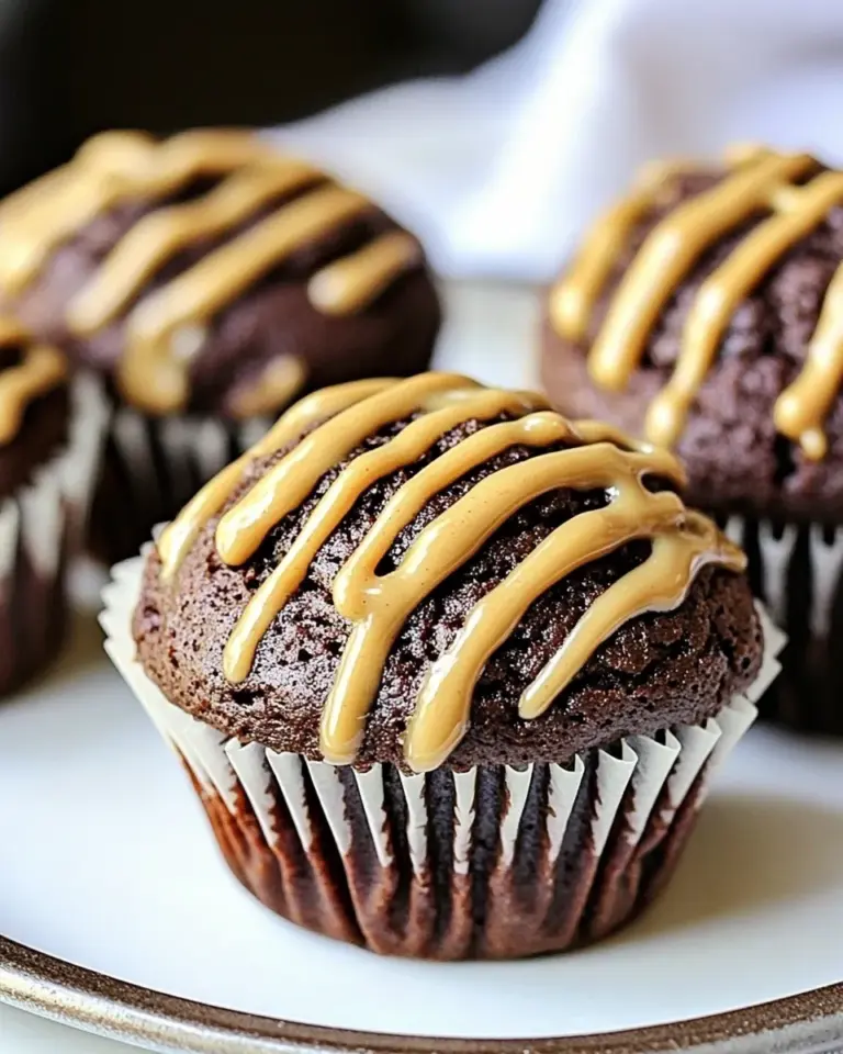 Homemade Double Chocolate Muffins with Peanut Butter Glaze Recipe photo
