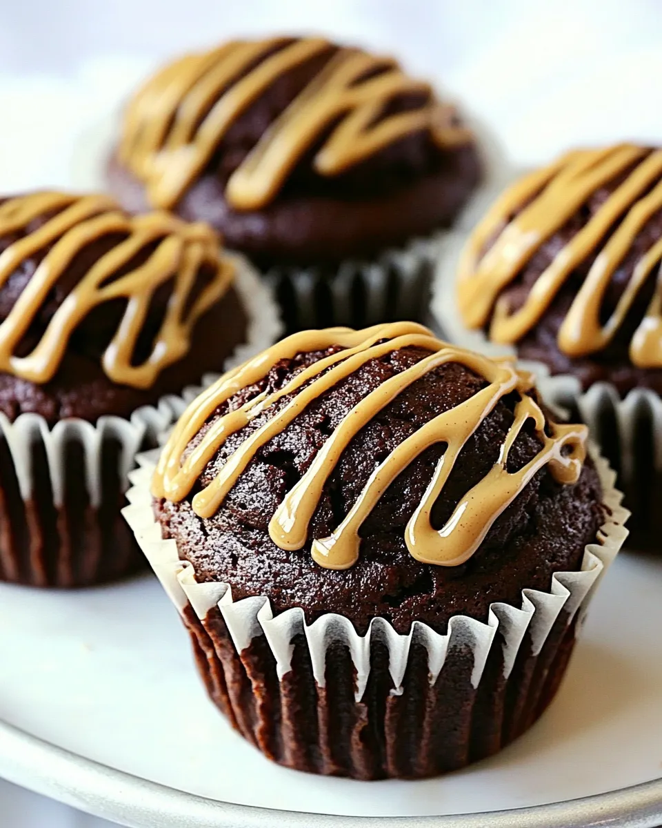 Easy Double Chocolate Muffins with Peanut Butter Glaze Recipe picture