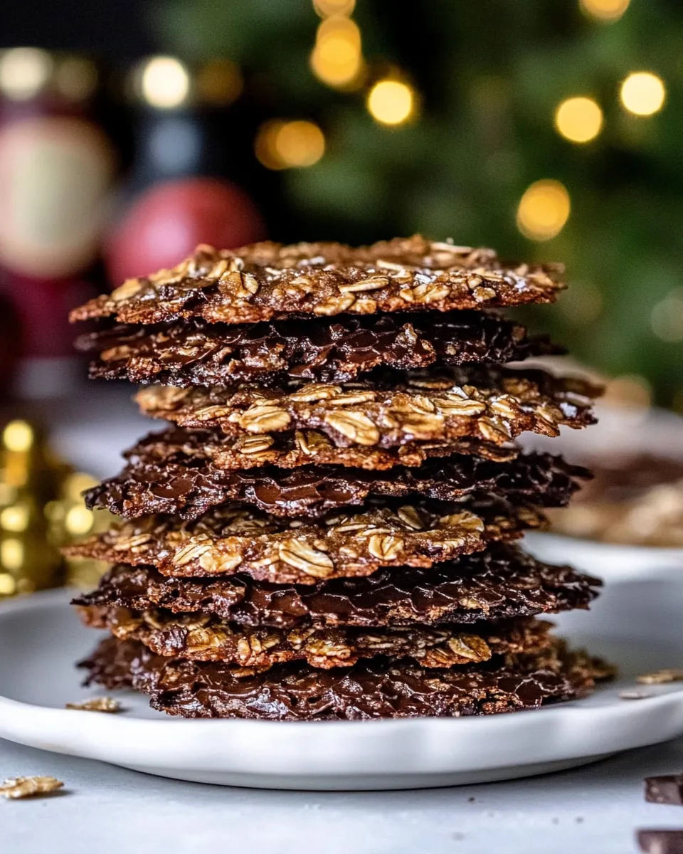 Savory Easy Chocolate Oatmeal Lace Cookies. dish image