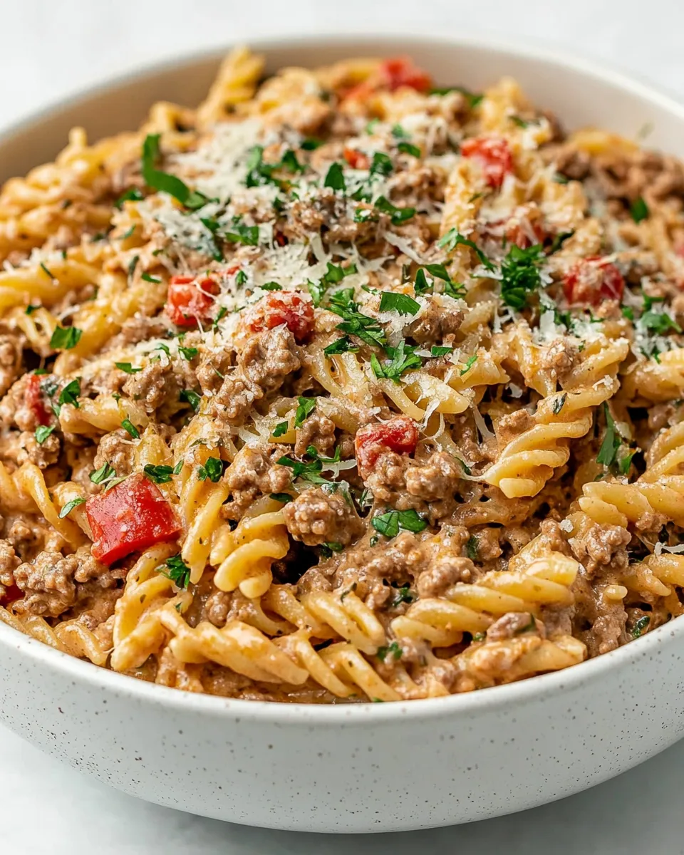 Classic Easy Creamy Ground Beef Pasta image