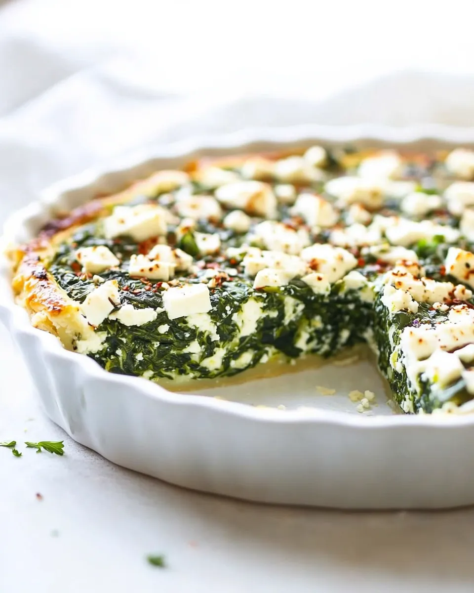 Homemade Easy Crustless Spinach and Feta Pie photo