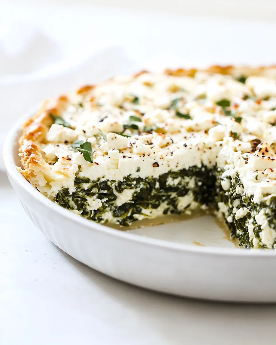 Delicious Easy Crustless Spinach and Feta Pie recipe image