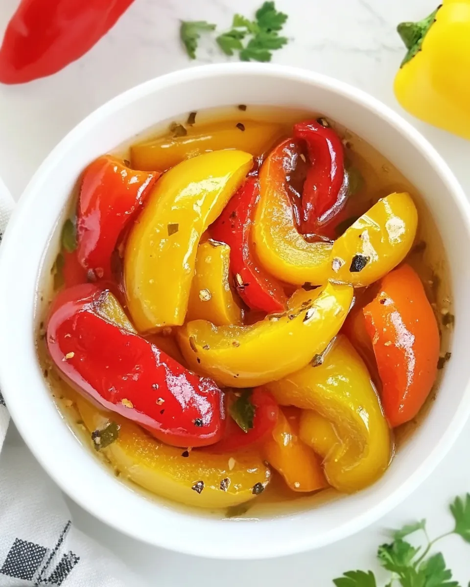 Classic Easy Marinated Roasted Peppers Recipe image