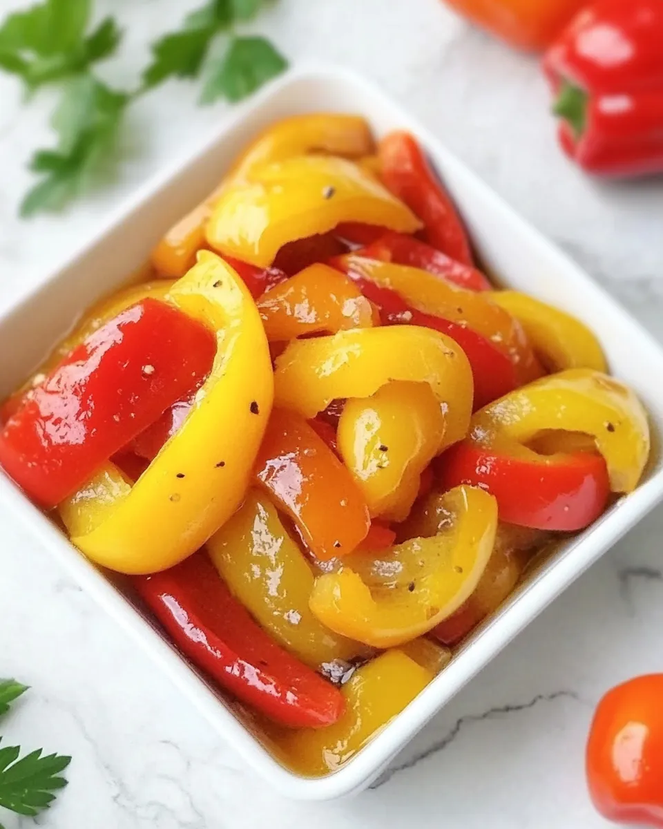Quick Easy Marinated Roasted Peppers Recipe dish photo