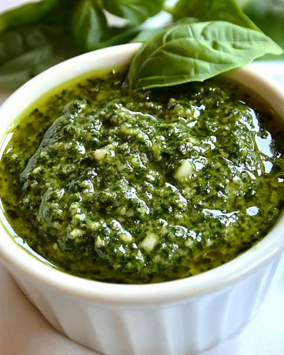 Quick Easy Pesto Sauce shot
