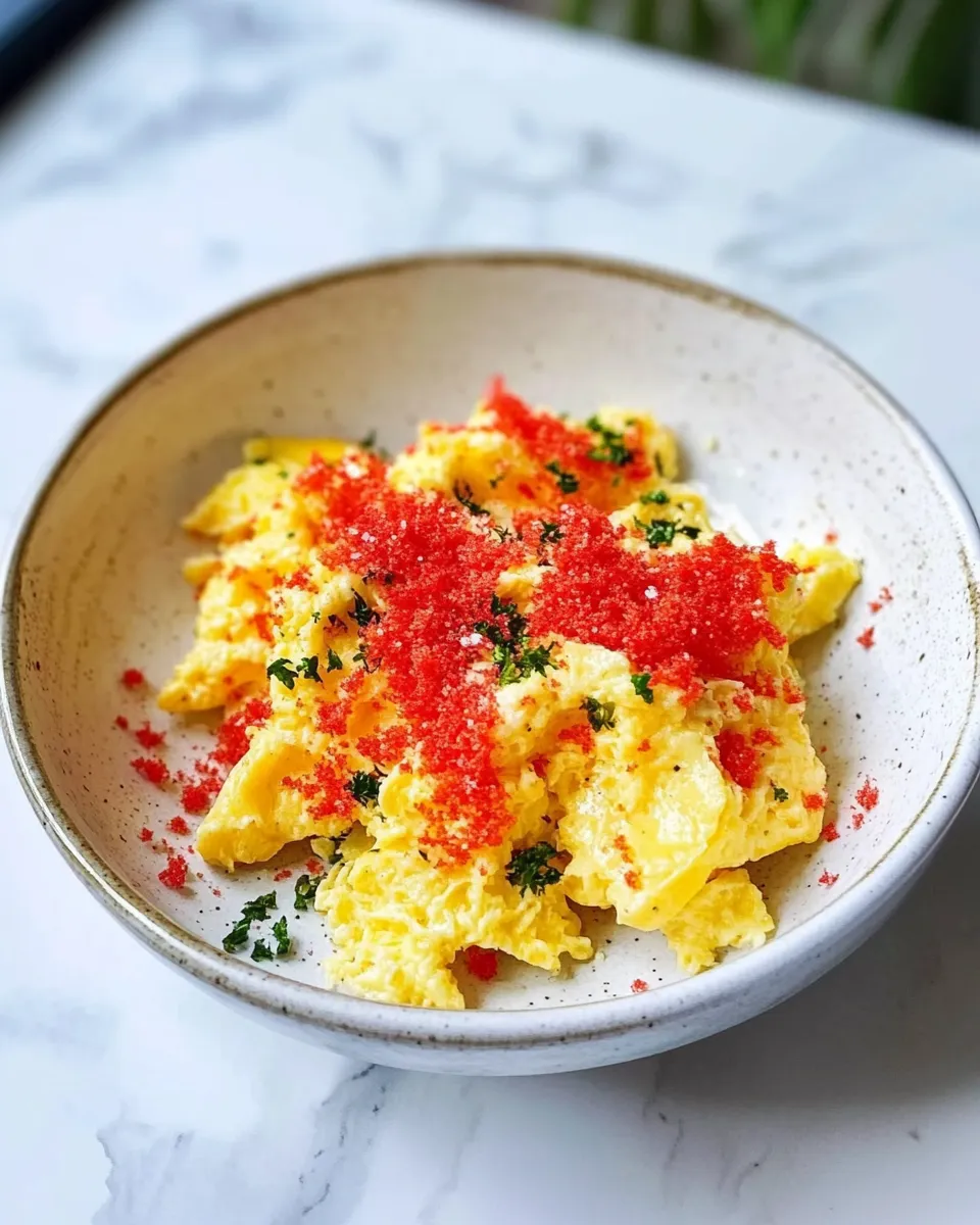 Savory Flamin Hot Cheetos Scrambled Eggs shot