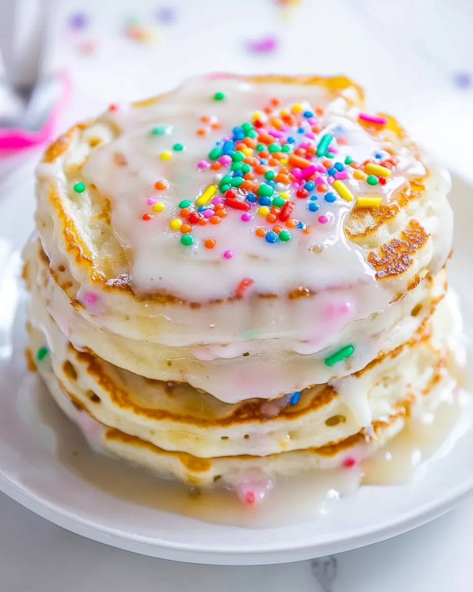 Easy Fluffy Pancakes With Birthday Sprinkles recipe photo