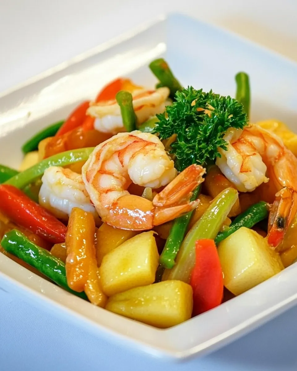 Delicious Fresh Pear and Shrimp Stir Fry Recipe image