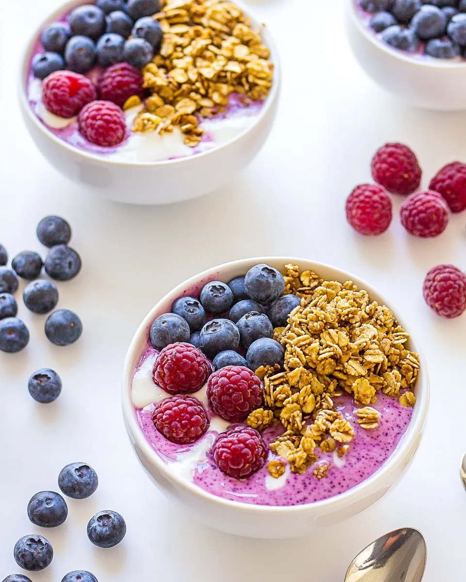 Healthy Fruit and Granola Yogurt Bowls image