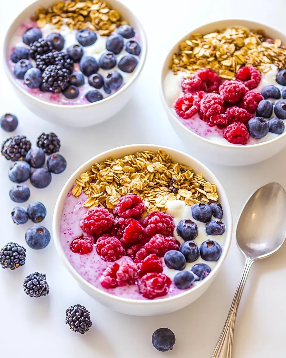 Delicious Fruit and Granola Yogurt Bowls recipe photo