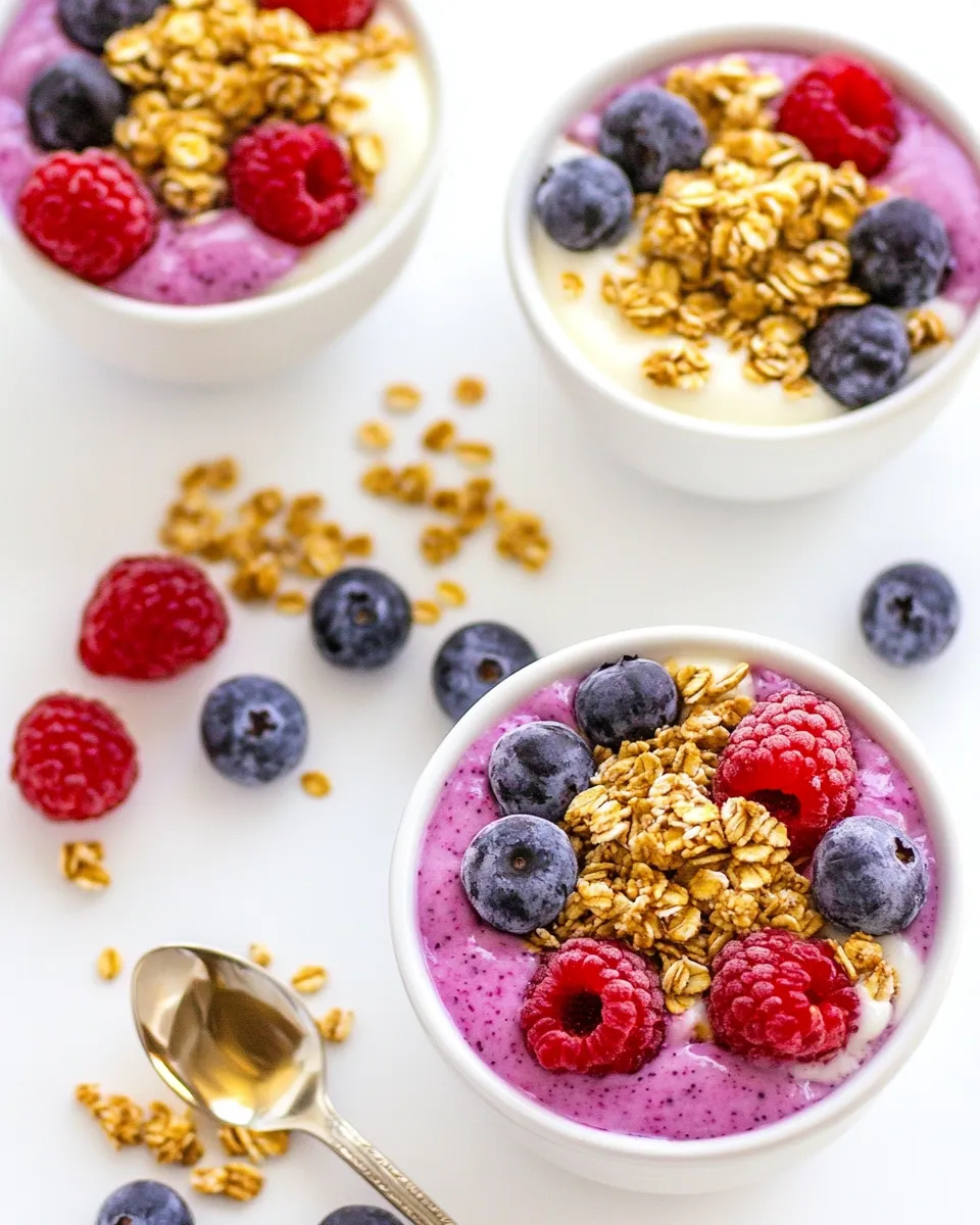 Quick Fruit and Granola Yogurt Bowls shot