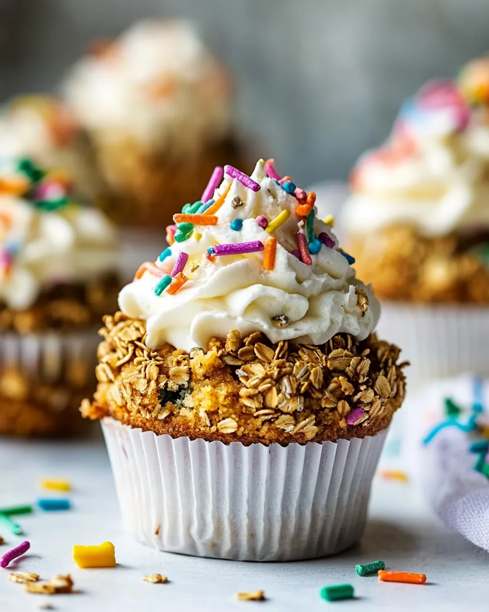 Delicious Funfetti Baked Oatmeal Cupcakes image