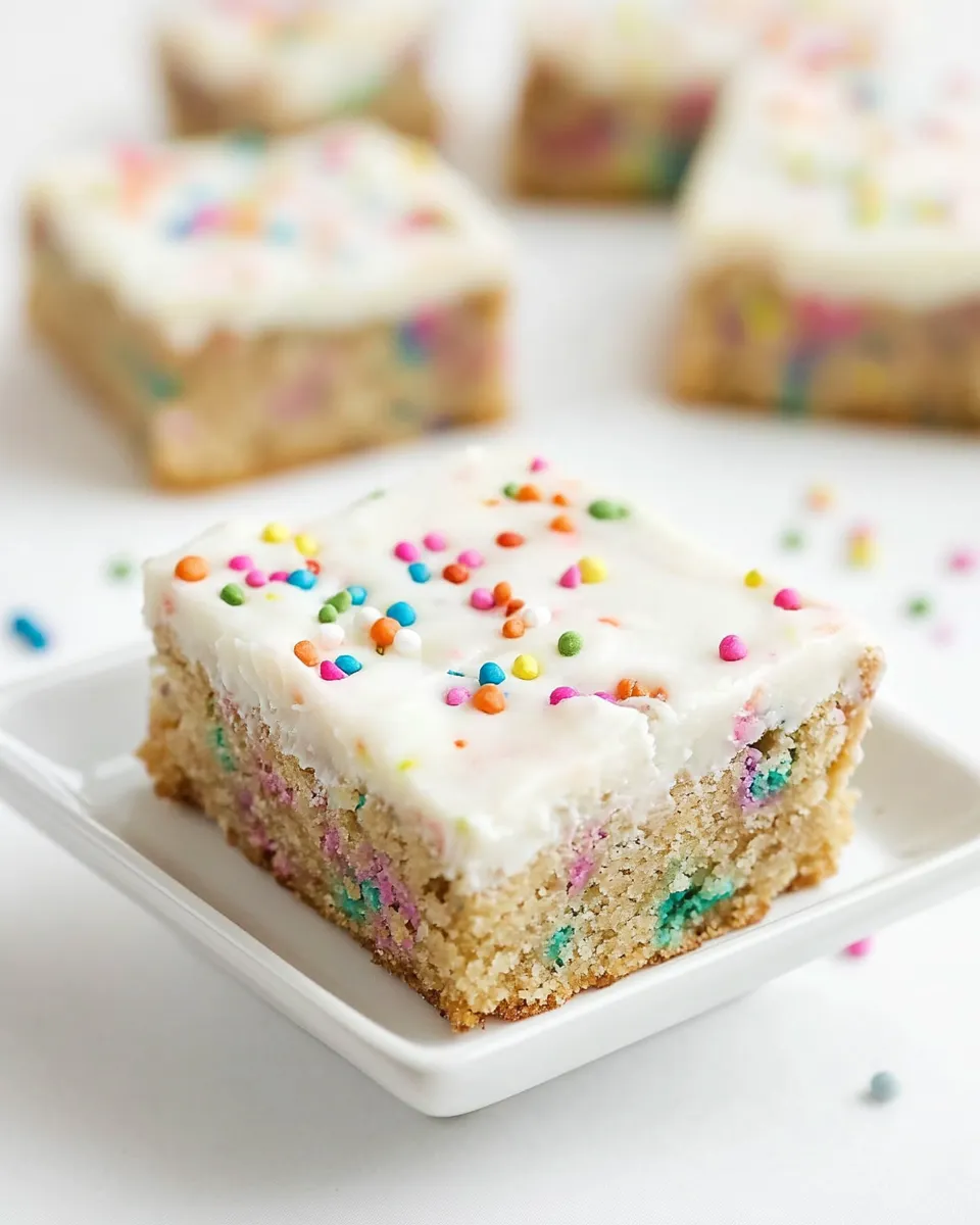 Delicious Funfetti Frosted Blondies image