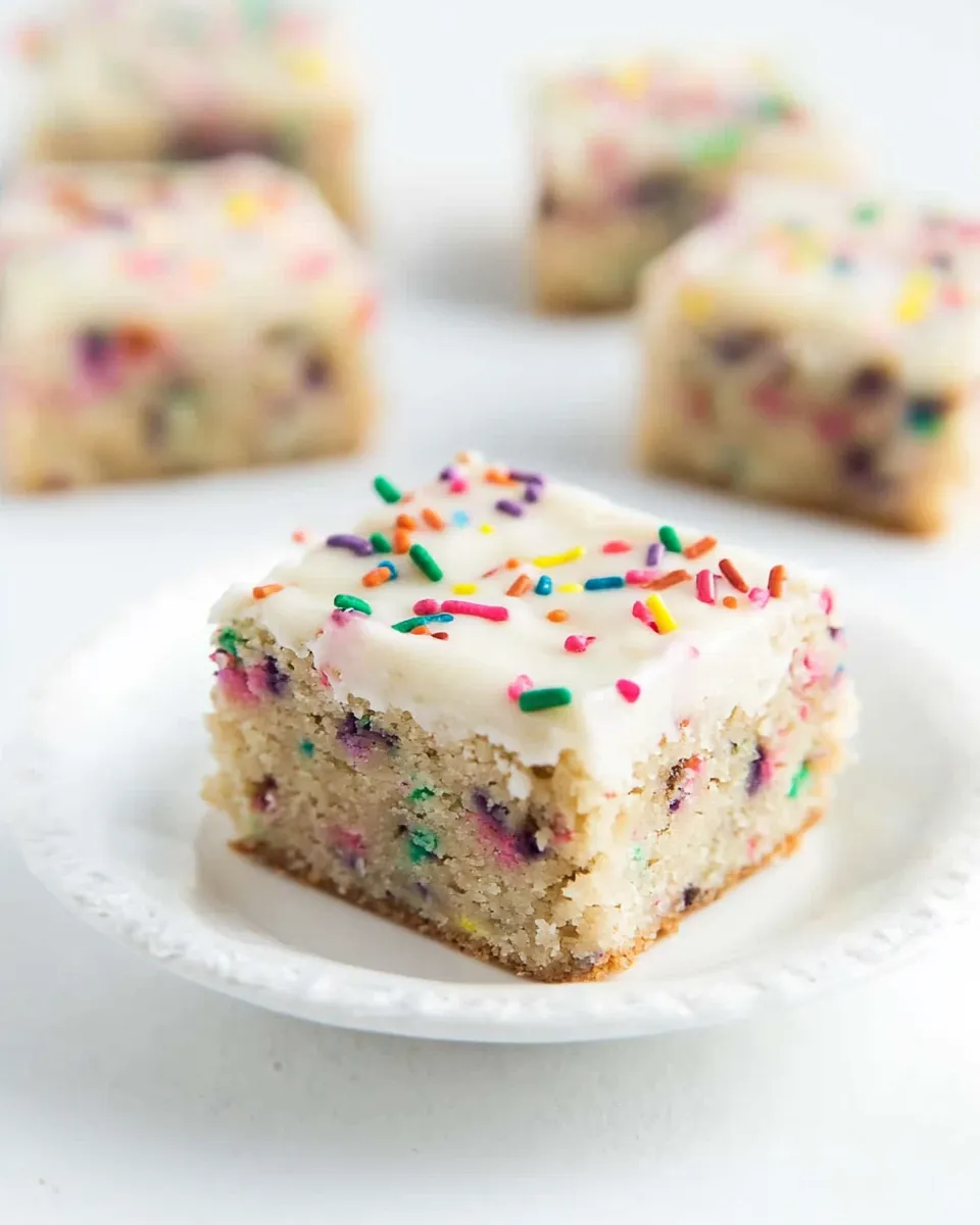 Easy Funfetti Frosted Blondies recipe photo