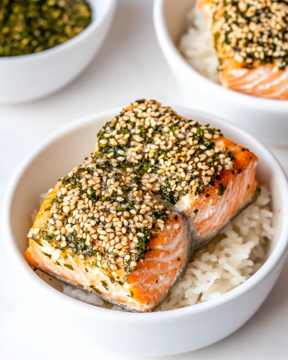 Savory Furikake Salmon shot