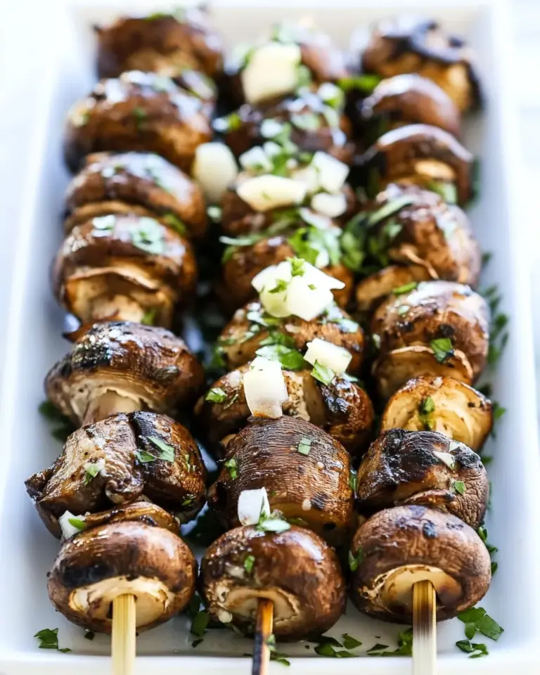 Easy Garlic Butter Mushroom Kebab photo