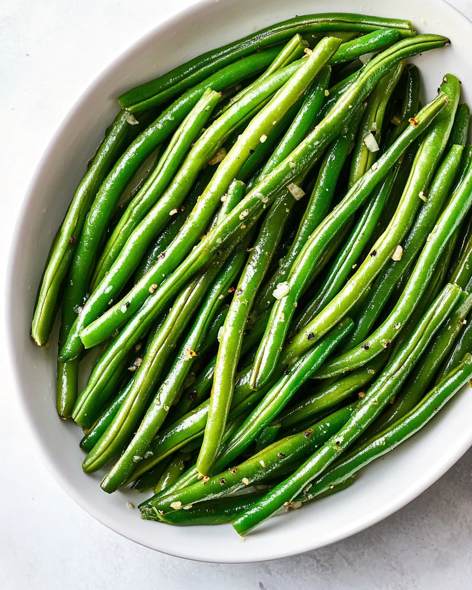 Delicious Garlic Butter String Beans shot