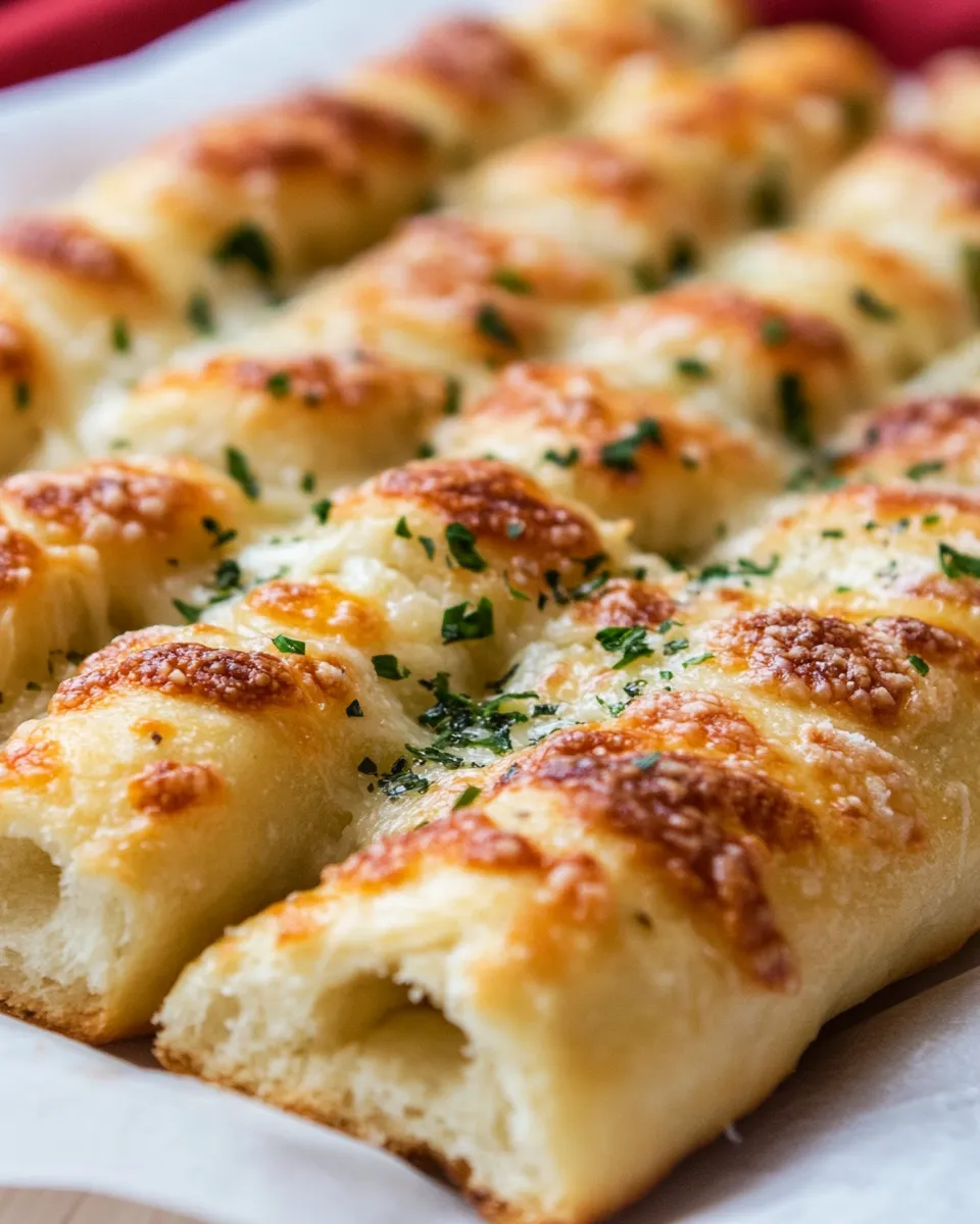 Delicious Garlic Cheese Breadsticks shot