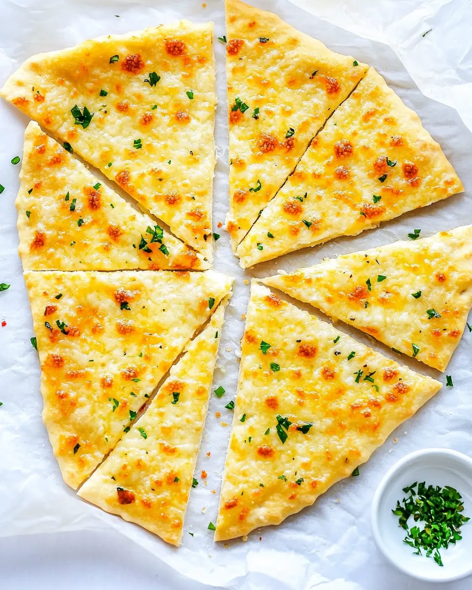 Delicious Garlic Cheese Flatbread shot