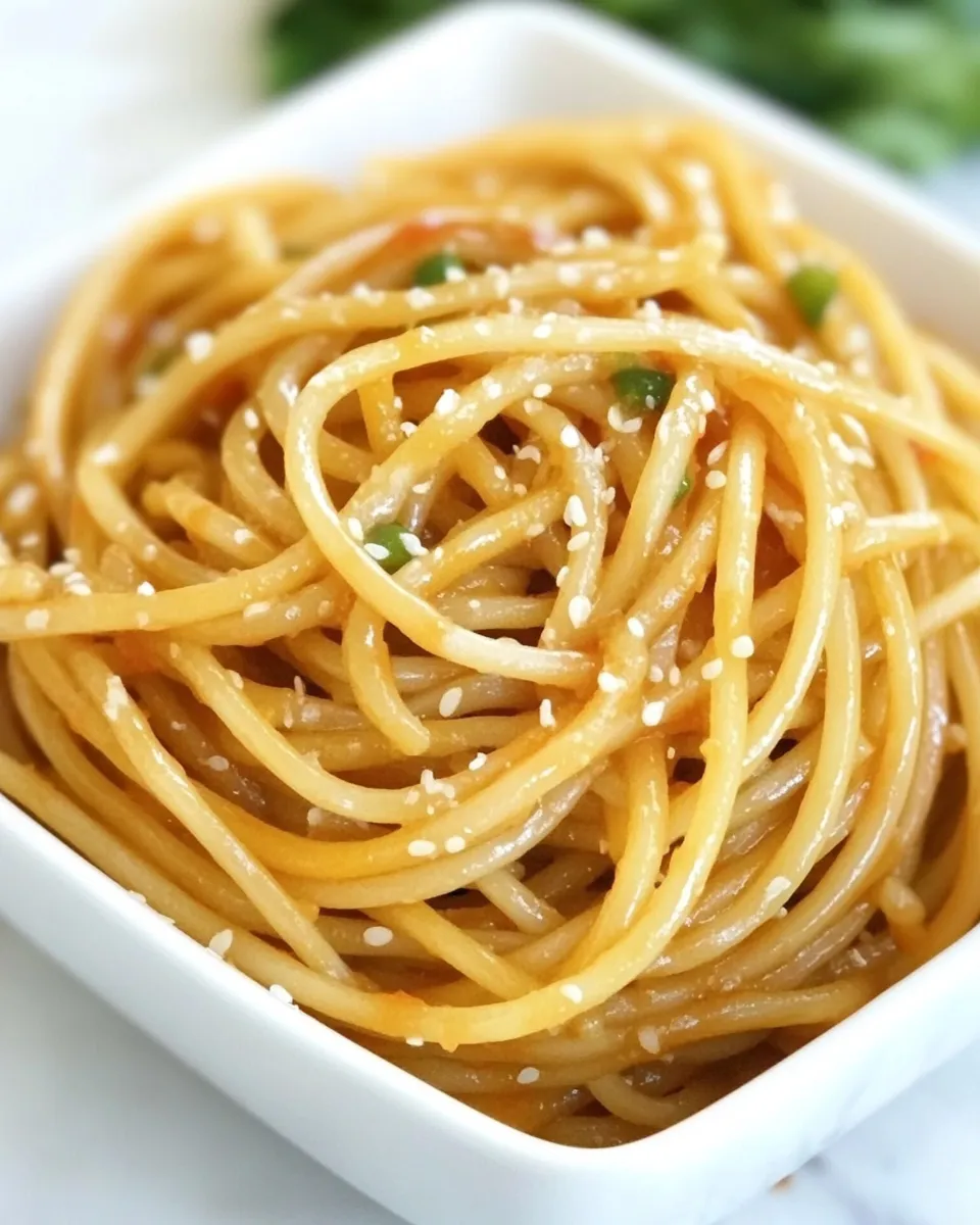 Delicious Garlic Sriracha Noodles recipe photo