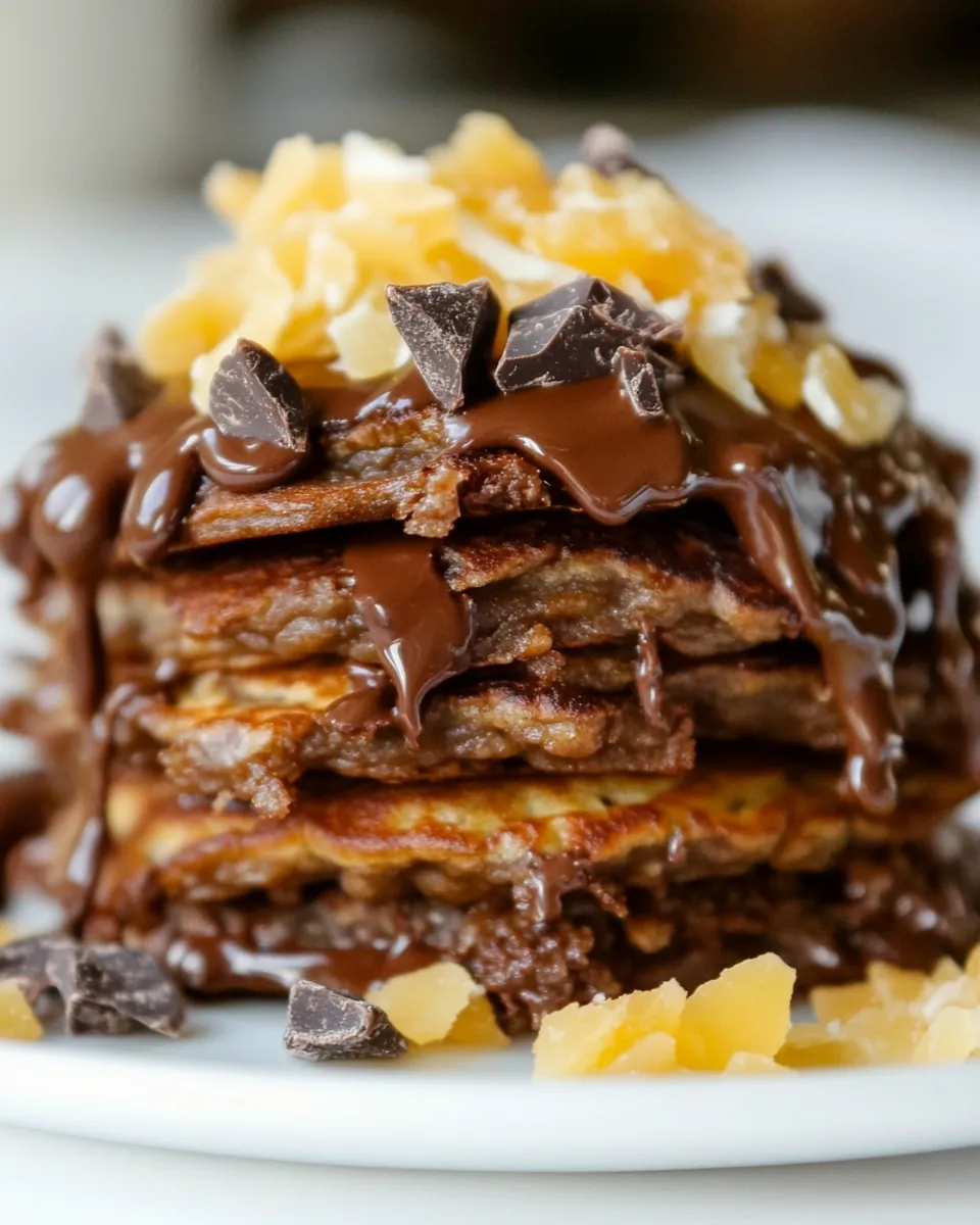 Delicious German Chocolate Pancakes shot