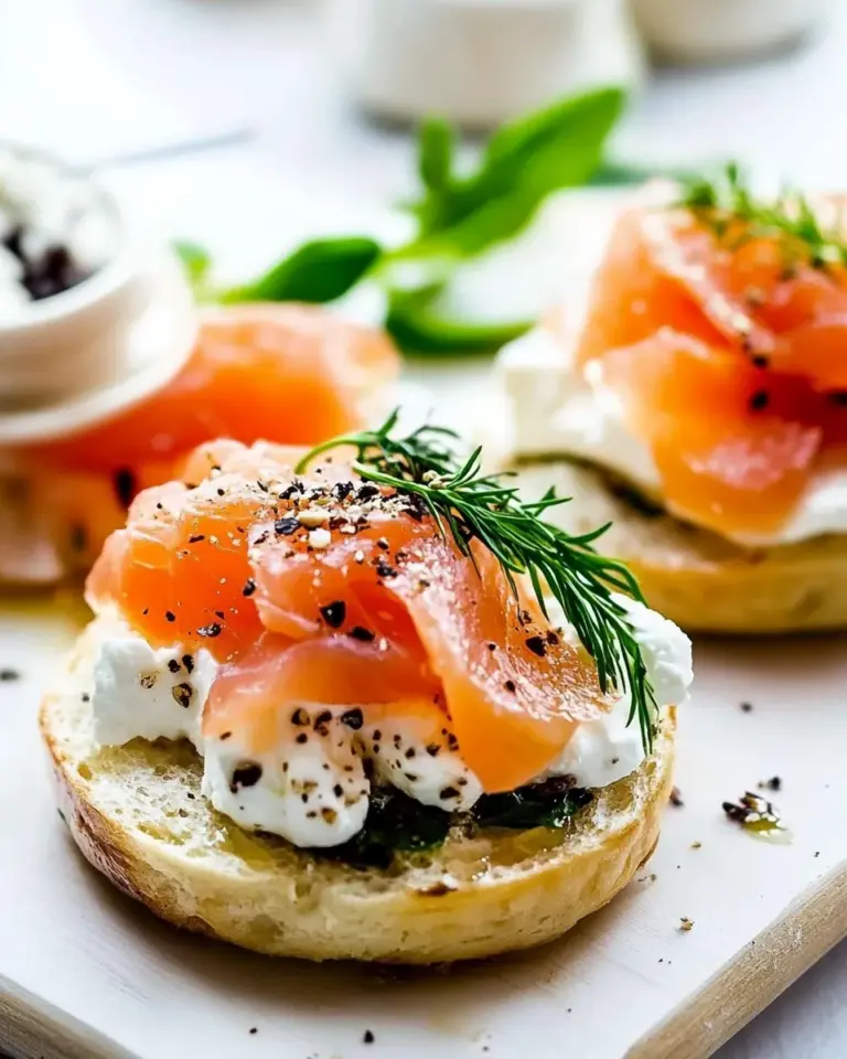 Homemade Goats Cheese and Smoked Salmon English Muffin photo