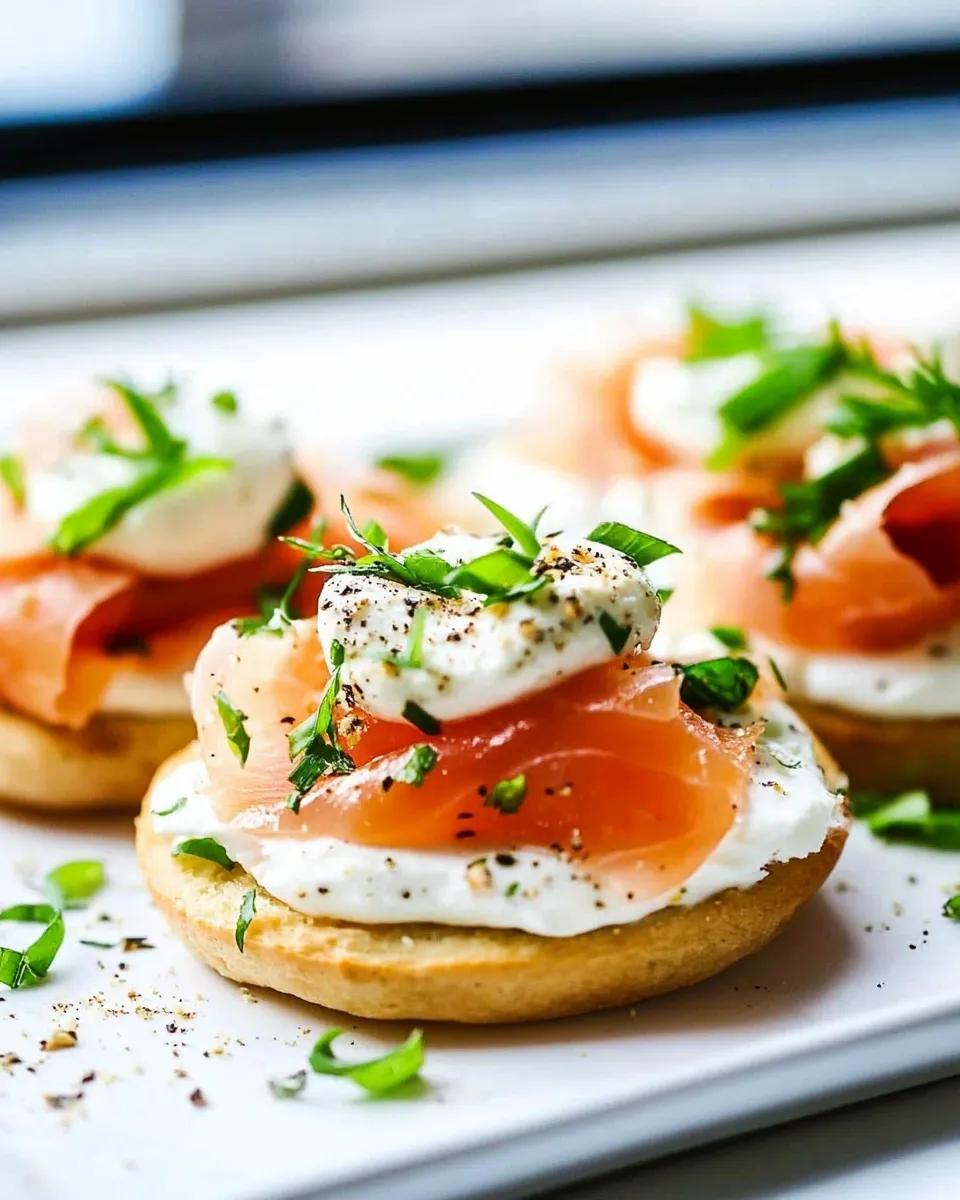 Easy Goats Cheese and Smoked Salmon English Muffin recipe photo