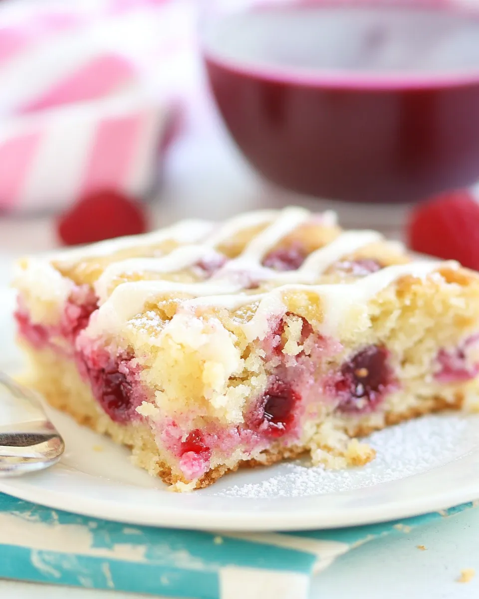 Classic Gooey Raspberry Coffee Cake Bars image