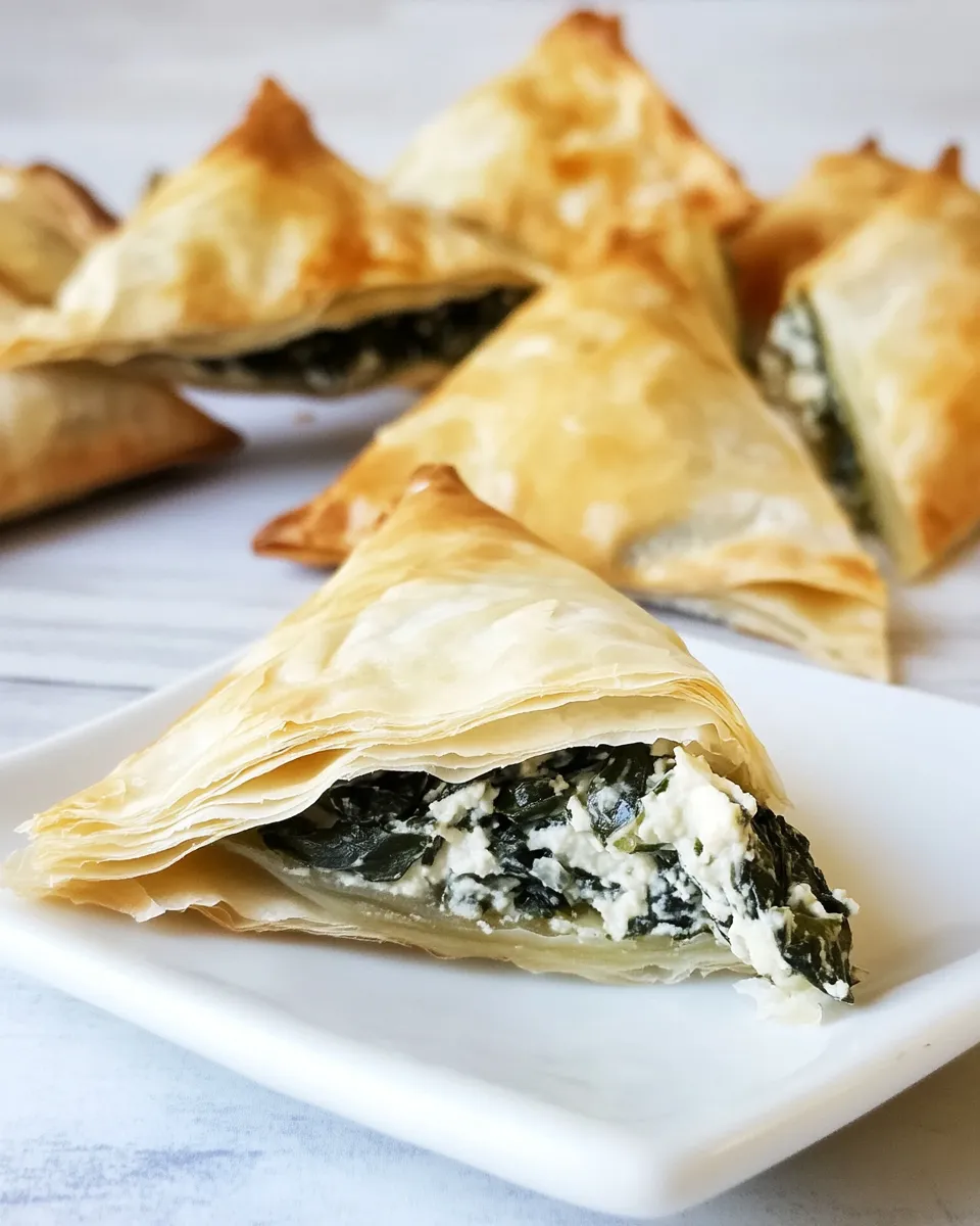 Delicious Greek Spinach Triangles shot