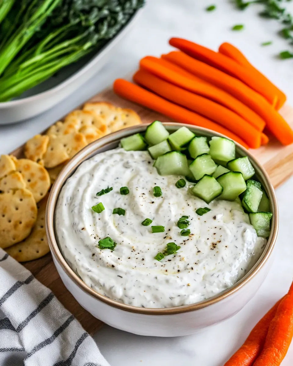 Delicious Greek Yogurt Ranch Dip shot