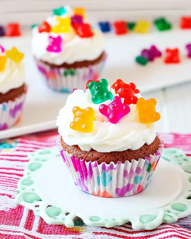 Homemade Gummy Bear White Chocolate Cupcakes photo