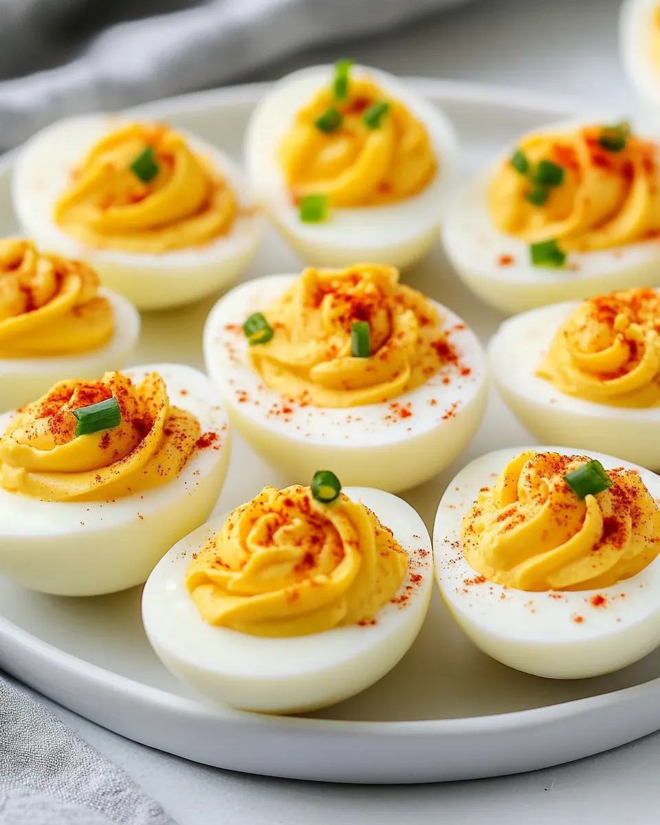 Delicious Healthier Deviled Eggs food shot