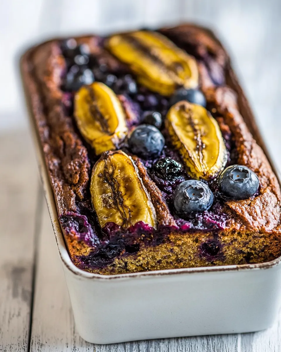 Delicious Healthy Blueberry Banana Bread shot