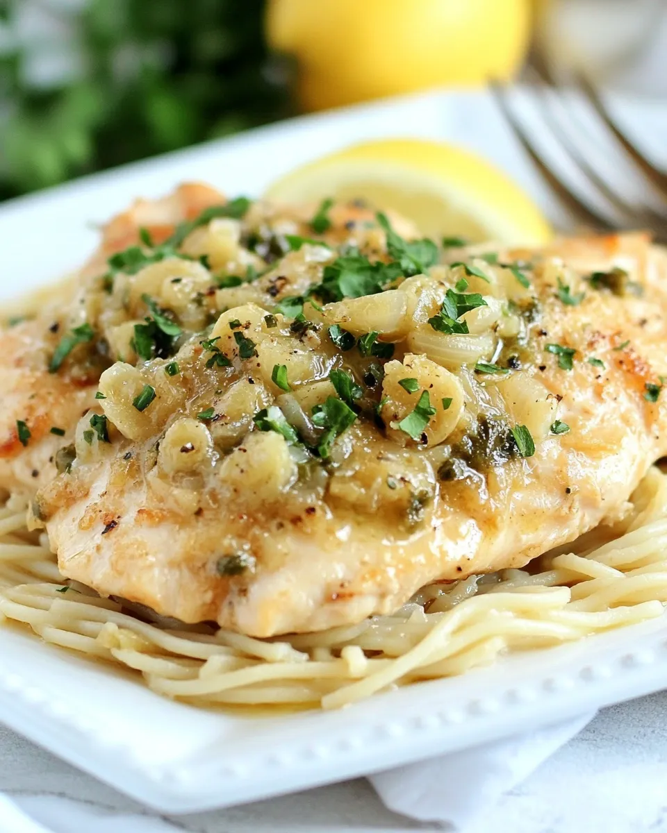 Classic Healthy Chicken Piccata shot