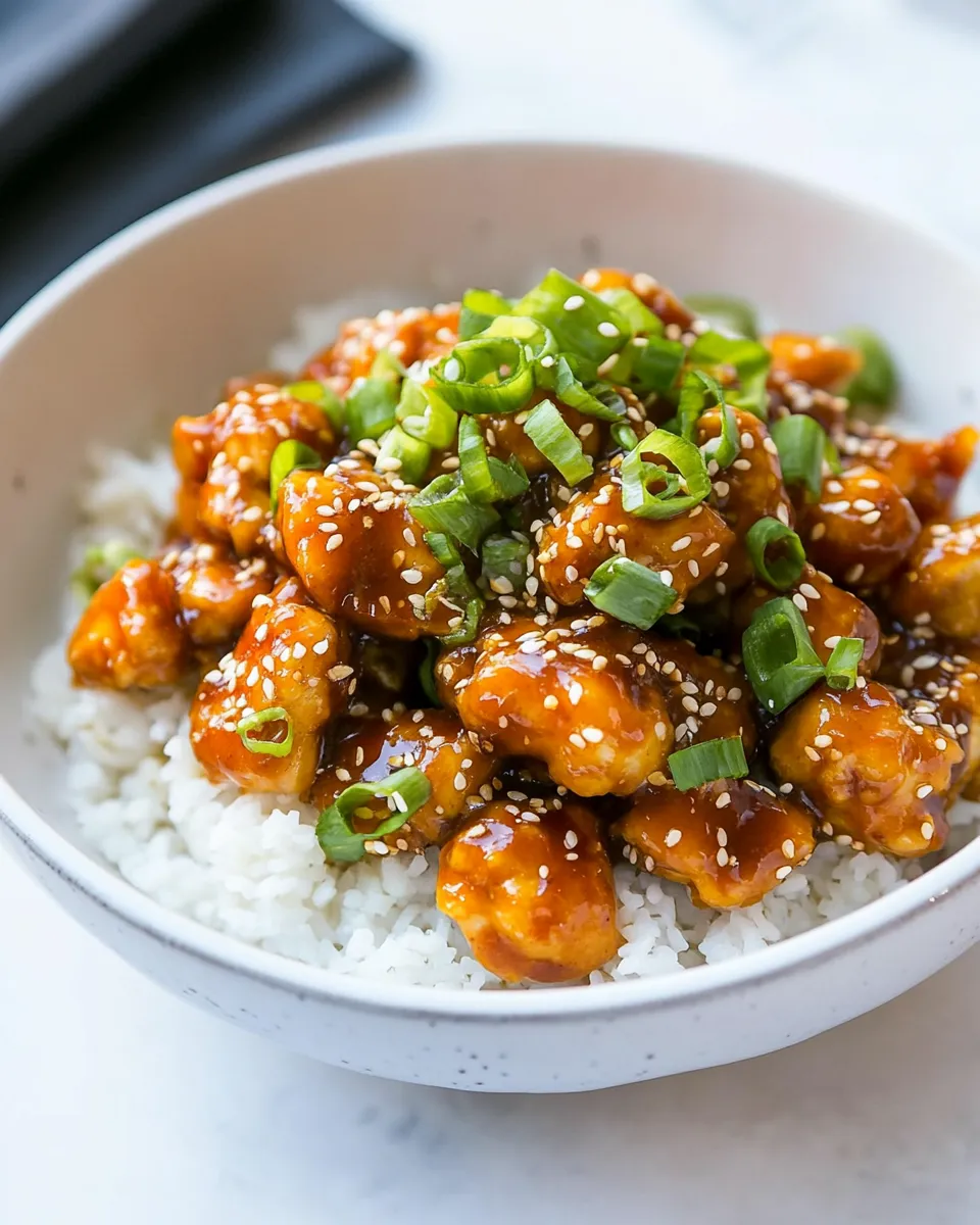 Savory Healthy General Tsos Chicken (Paleo) dish photo