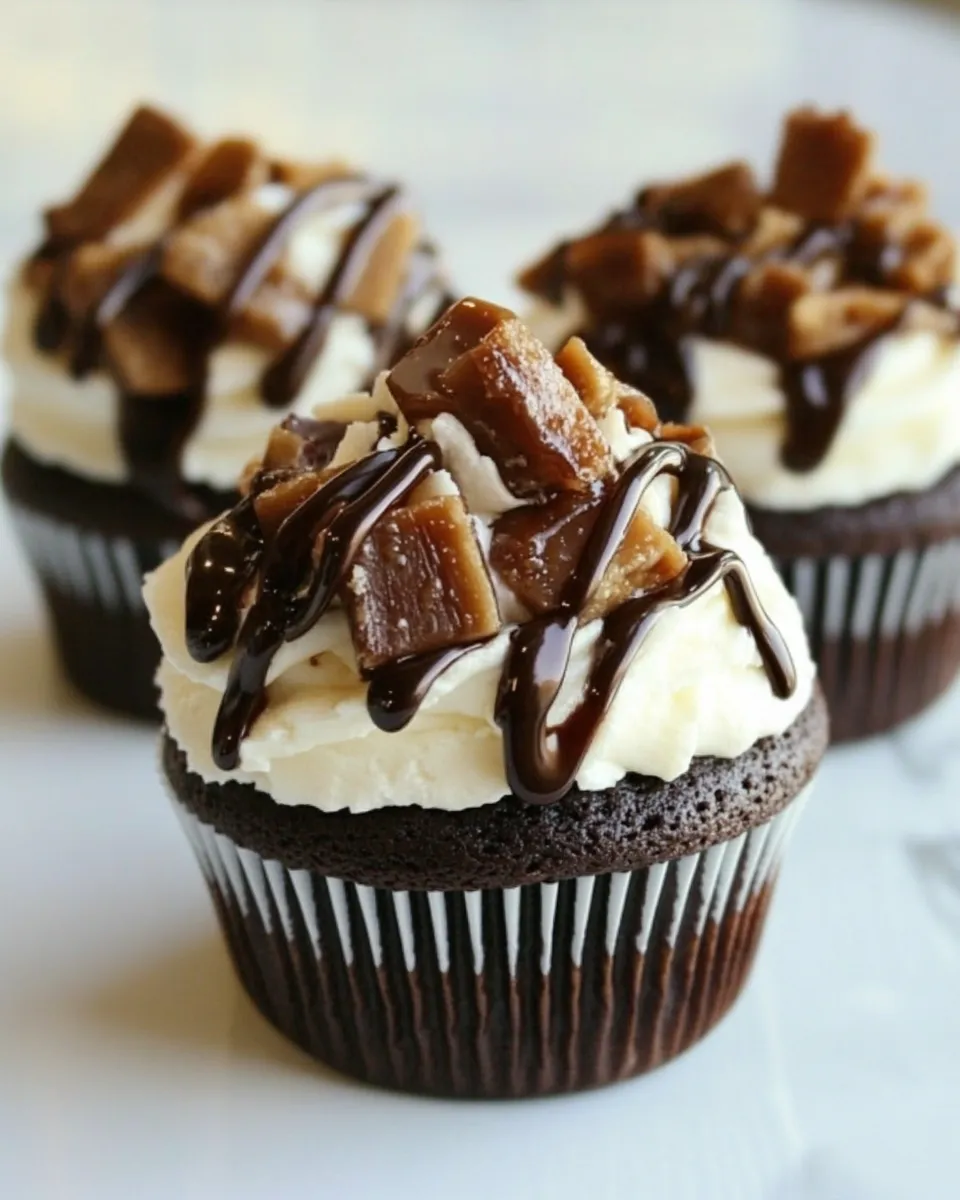 Delicious Heath Bar Cupcakes shot