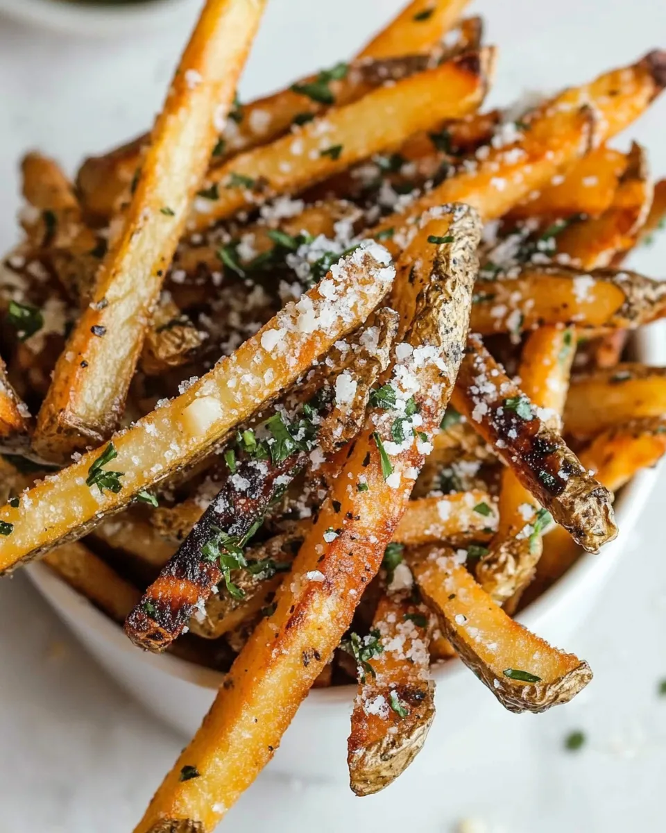 Classic Herb Salted Garlic Parmesan French Fries. recipe image