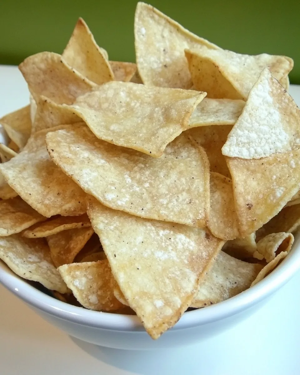Savory Homemade Baked Tortilla Chips shot