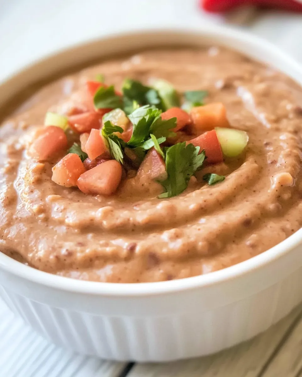 Savory Homemade Bean Dip shot