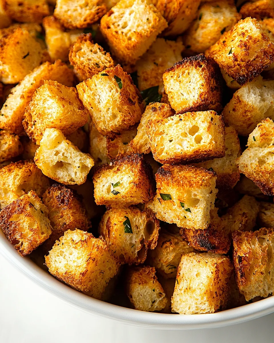 Easy Homemade Croutons with Garlic Butter shot