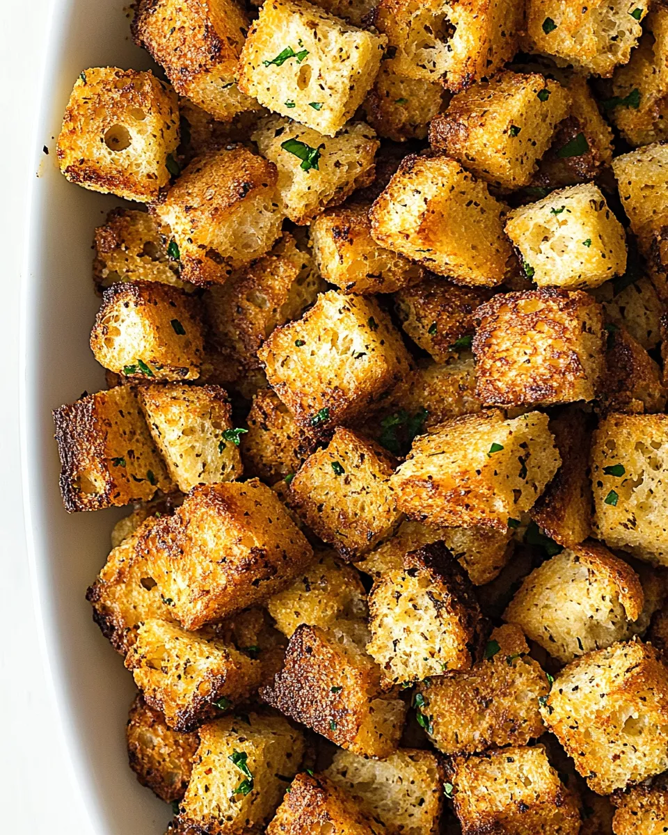 Savory Homemade Croutons with Garlic Butter dish photo