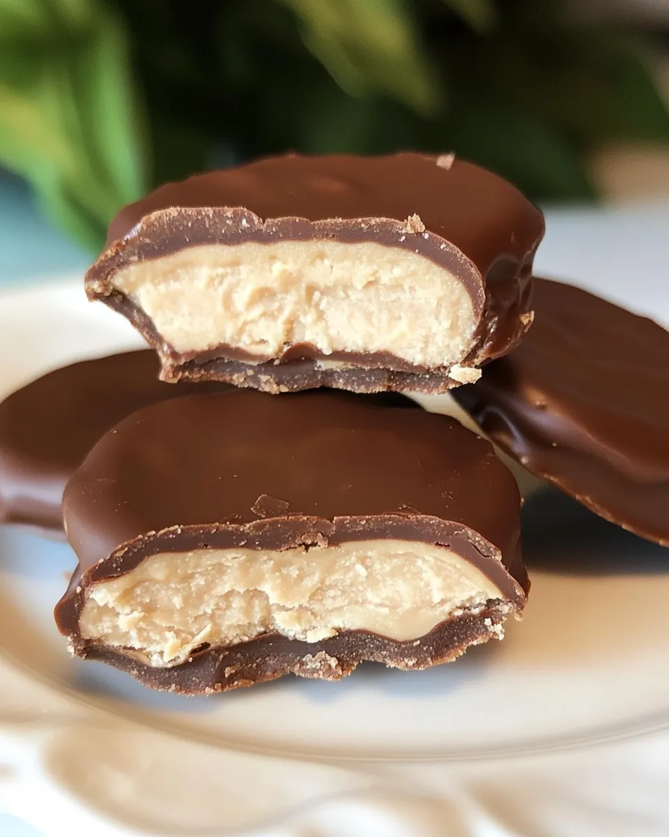 Easy Homemade Tagalongs (Peanut Butter Patties) shot