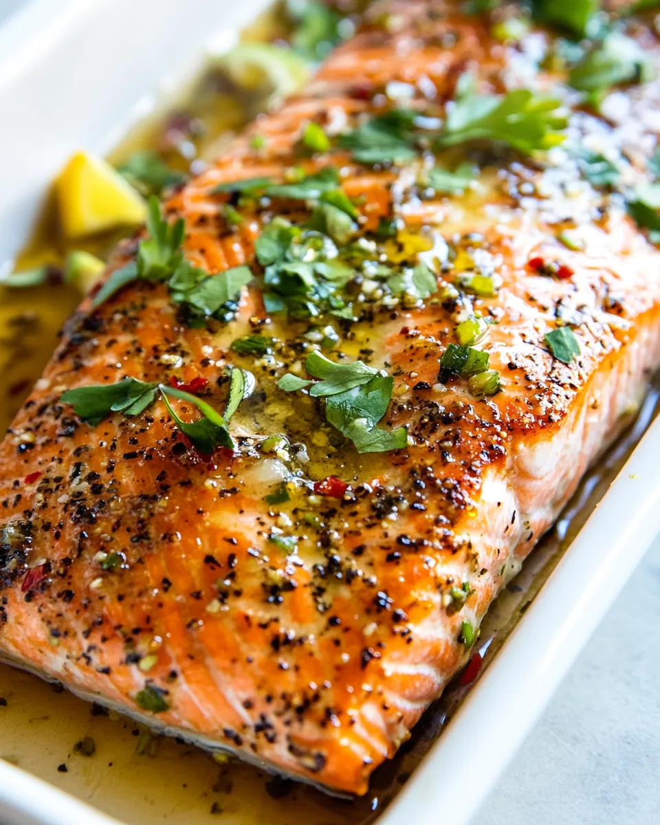 Easy Hot Honey Roasted Salmon. photo