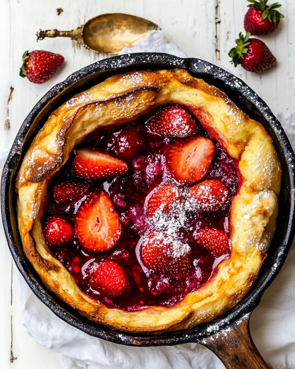 Classic Hot Strawberry Jam Dutch Baby. recipe image