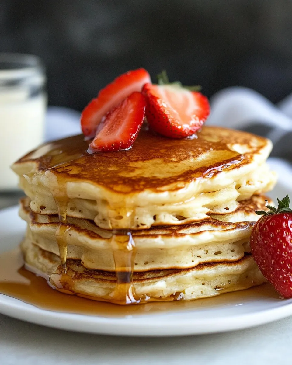 Easy How to Make Fluffy Buttermilk Pancakes for Two food shot