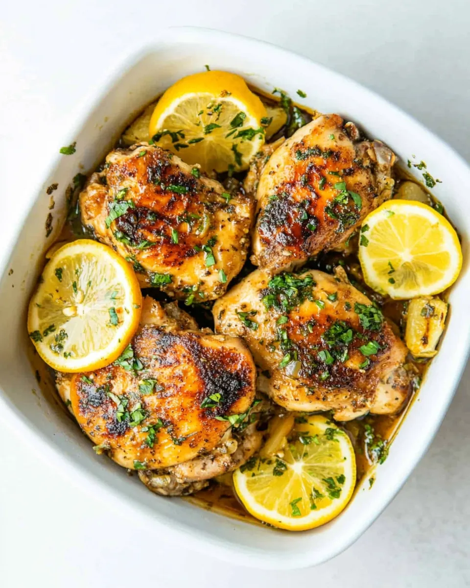 Healthy Instant Pot Lemon Garlic Chicken dish photo