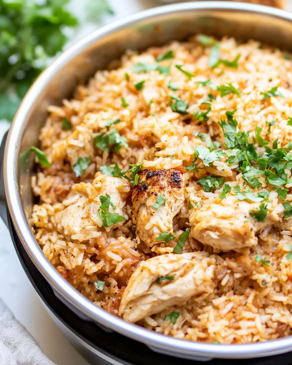 Healthy Instant Pot Spanish Rice with Chicken food shot