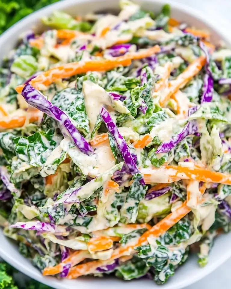 Homemade Kale Slaw with Creamy Dressing (Vegan!) photo