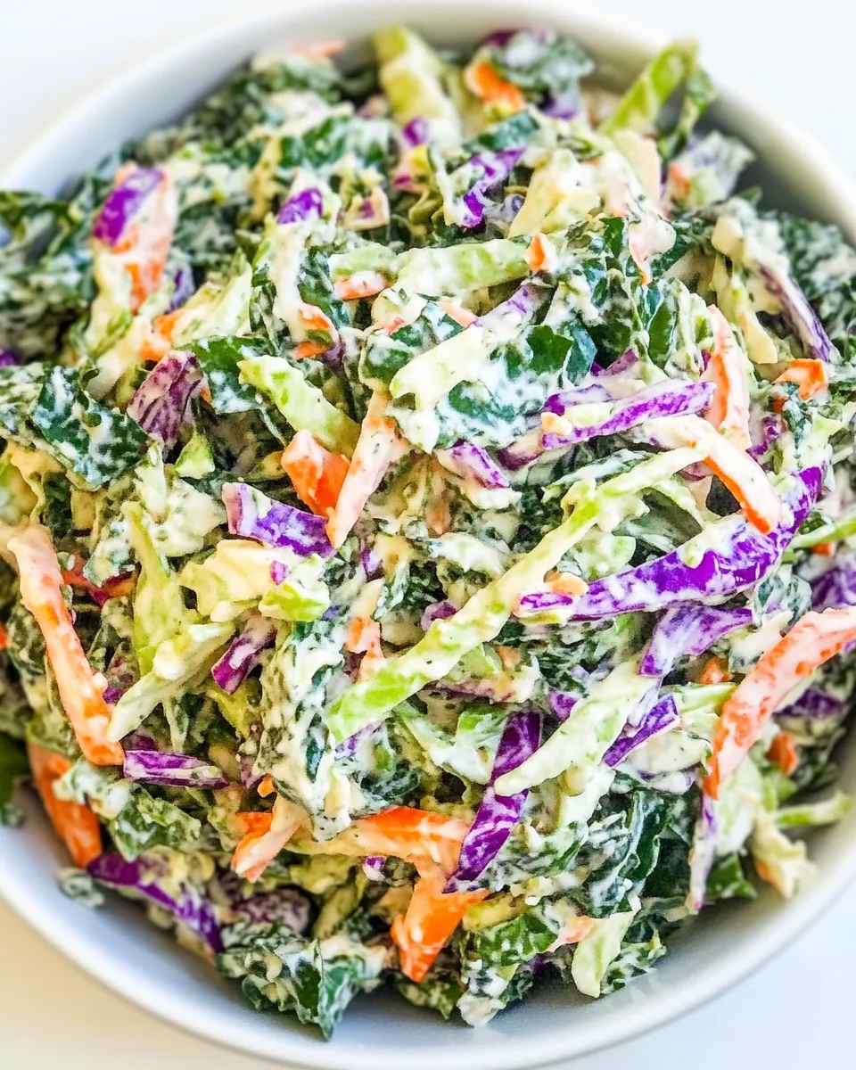 Classic Kale Slaw with Creamy Dressing (Vegan!) image