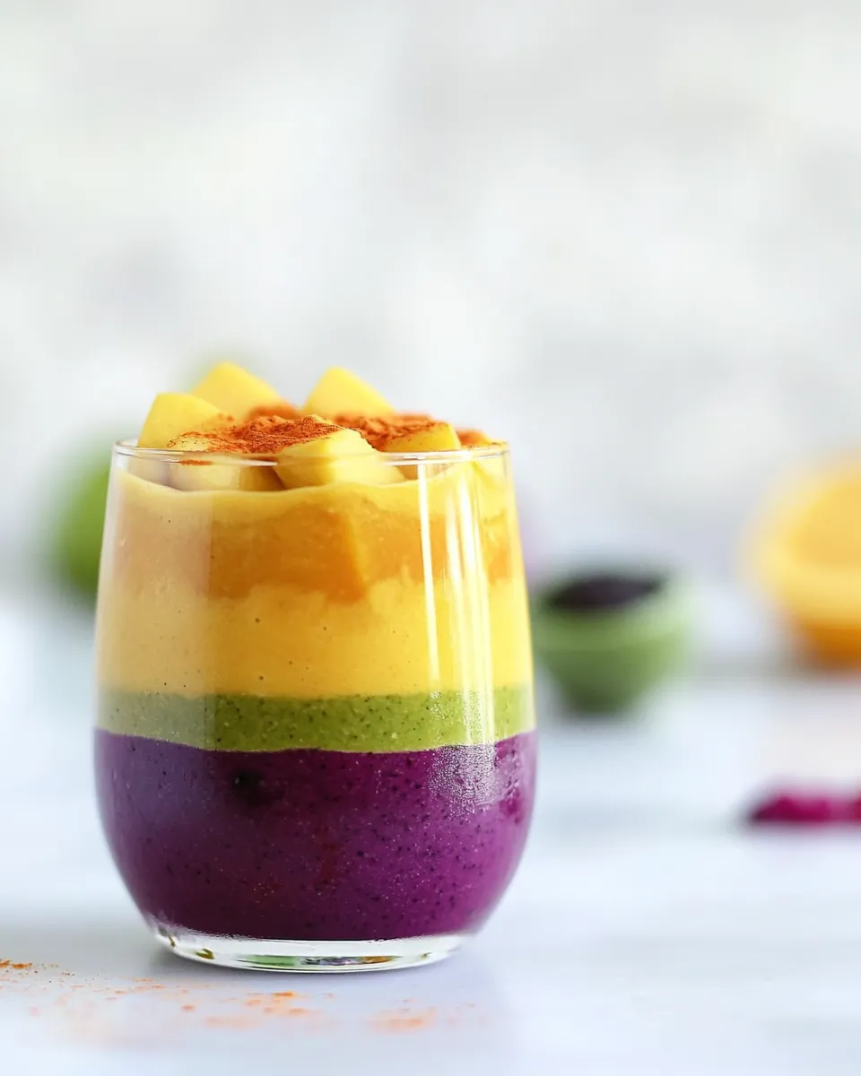 Savory Layered Immunity Boosting Smoothie. picture